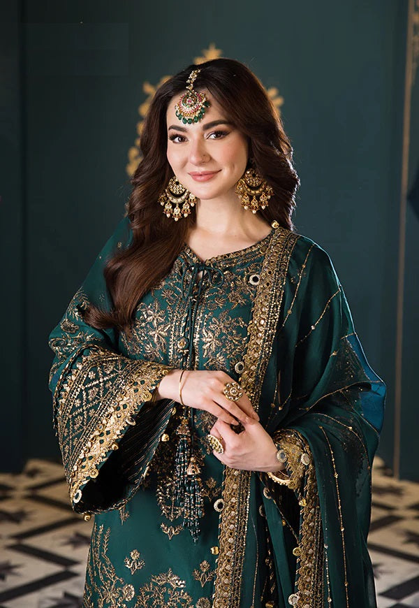 Embroidered Chiffon Unstitched 3 Piece Suit | Luxury Formal Collection | Wedding & Party Wear