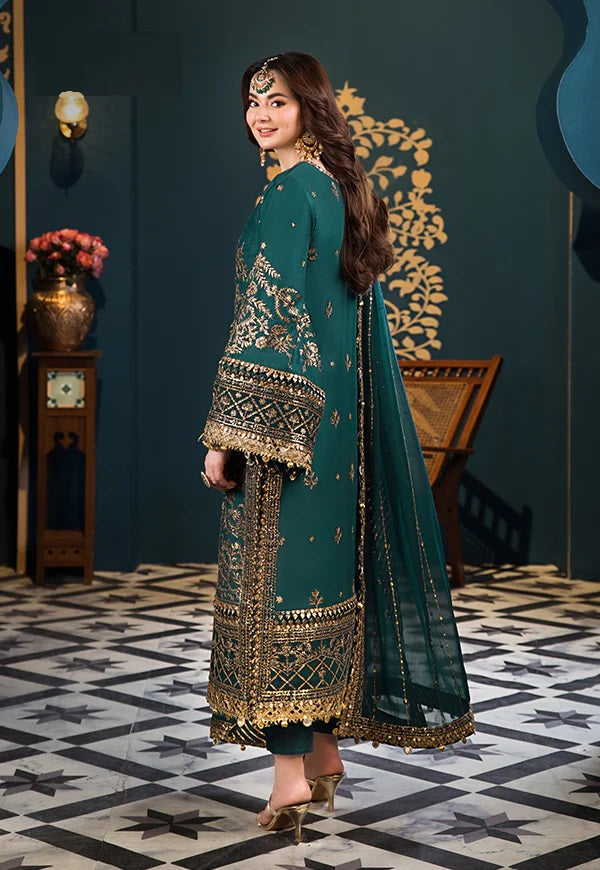 Embroidered Chiffon Unstitched 3 Piece Suit | Luxury Formal Collection | Wedding & Party Wear