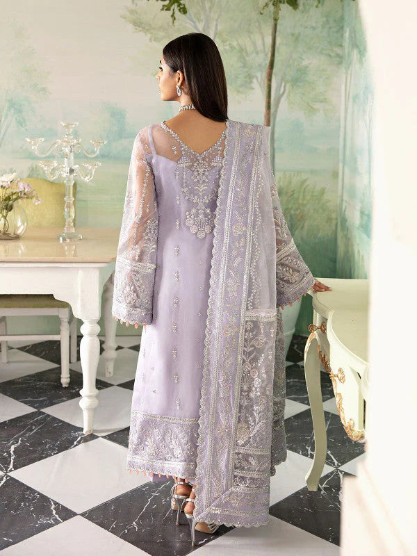 Luxury Lavender Embroidered Unstitched Suit | Festive & Party Wear 3 Piece | Chiffon Dupatta Collection