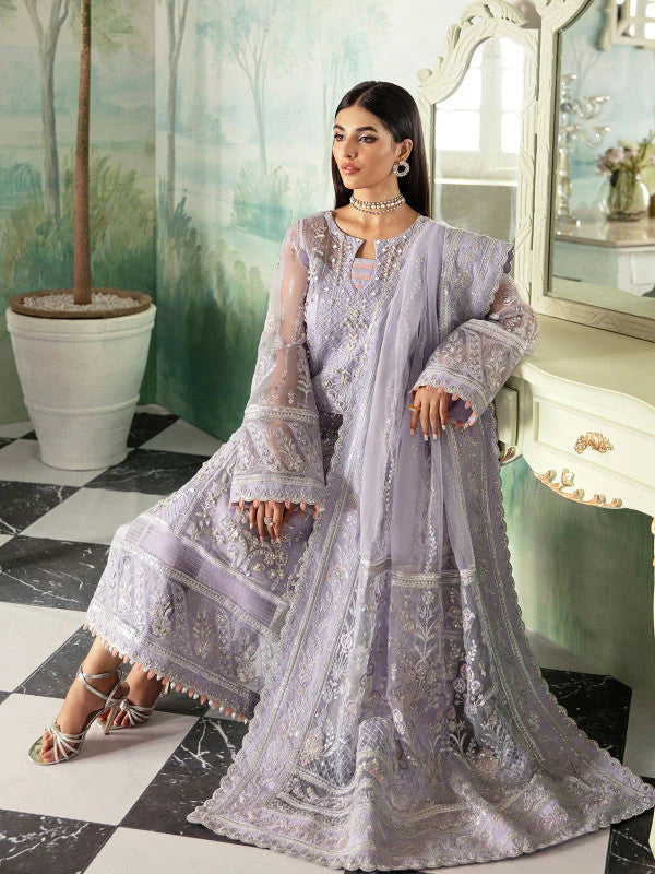 Luxury Lavender Embroidered Unstitched Suit | Festive & Party Wear 3 Piece | Chiffon Dupatta Collection