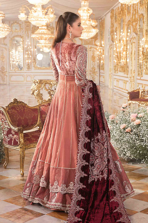 Luxury Bridal Embroidered Unstitched Lehenga Suit | Deep Maroon Velvet Dupatta | Wedding & Formal Collection